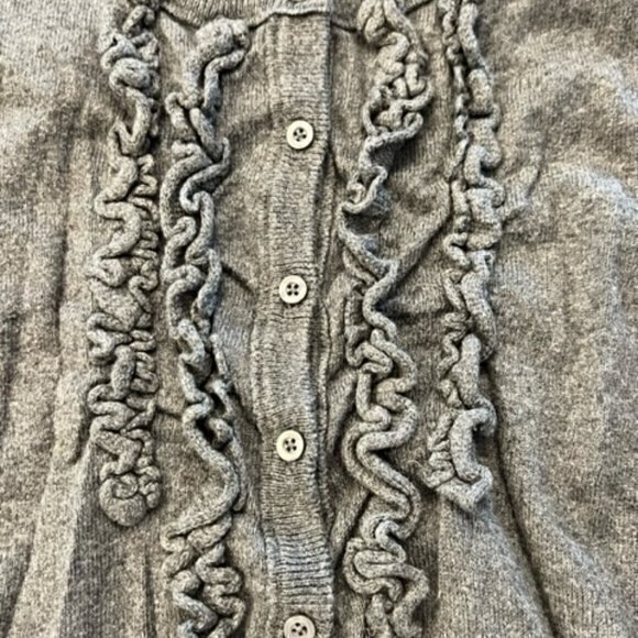 BUNDLE 3 FOR‎ $18- Knit Cardigan Sweater Ruffles Button Front Gray XXL Retro '10 - Picture 9 of 9